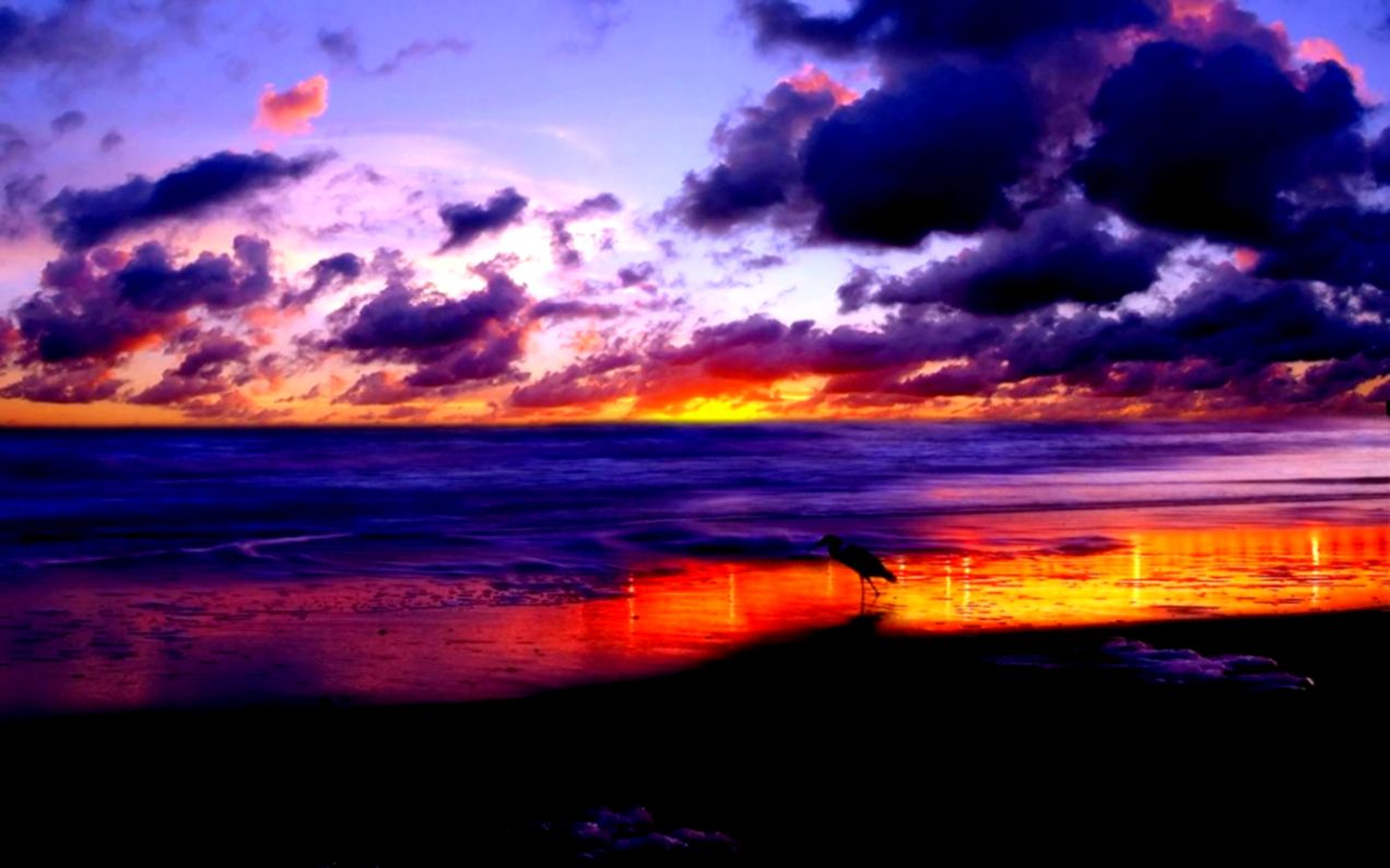 Romantic Beach Sunset Wallpaper