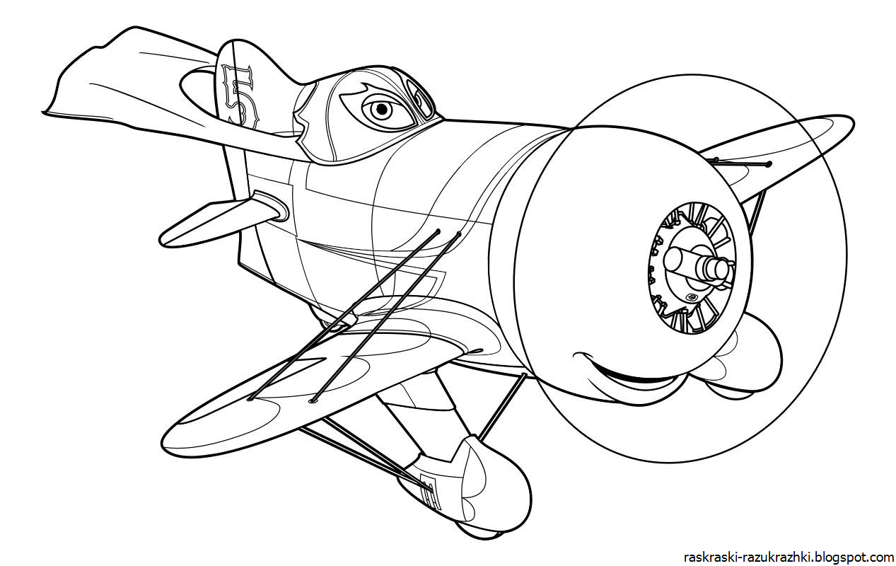 Самолет Раскраска Для Детей 3