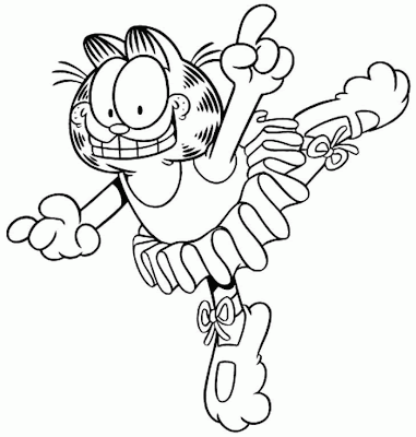Garfield doing ballet coloring sheet