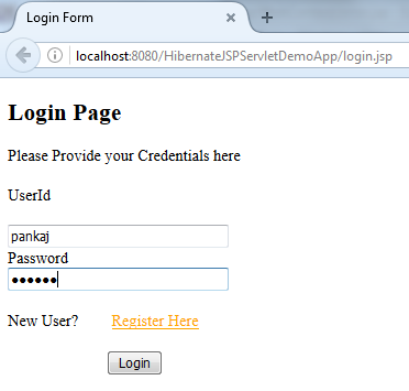 Hibernate Blog: JSP, Servlet and Hibernate CRUD application
