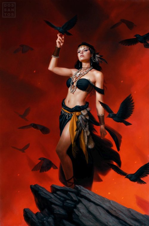 As ilustrações de fantasia e ficção com belas mulheres de Dan Dos Santos Dan dos Santos deviantart pinturas óleo fantasia ficção mulheres capas livros