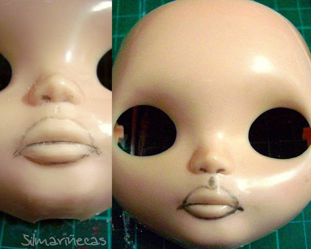 carving a basaak doll, con boca de bebé carving boca de bebé, a basaak doll o blythe