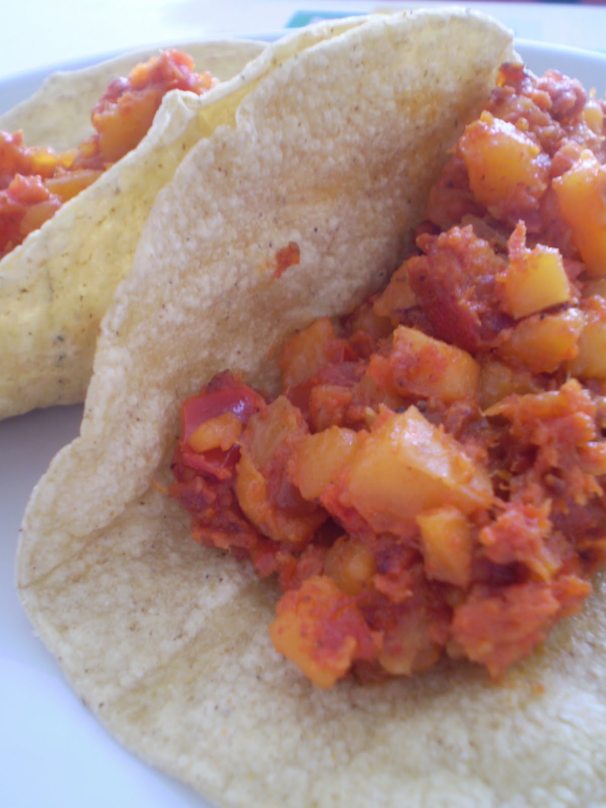 Sazón del corazón Tacos de papa con chorizo