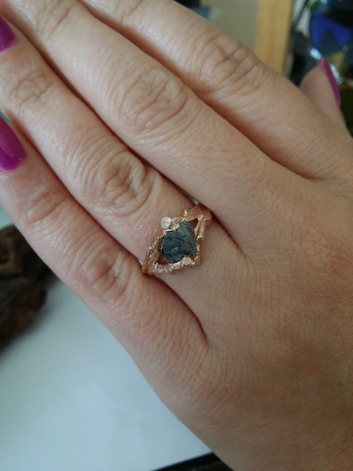 Dawn Vertrees Raw Uncut Rough Engagement Wedding Rings Twig Engagement