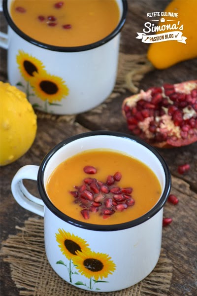 Supa crema de dovleac cu rodie