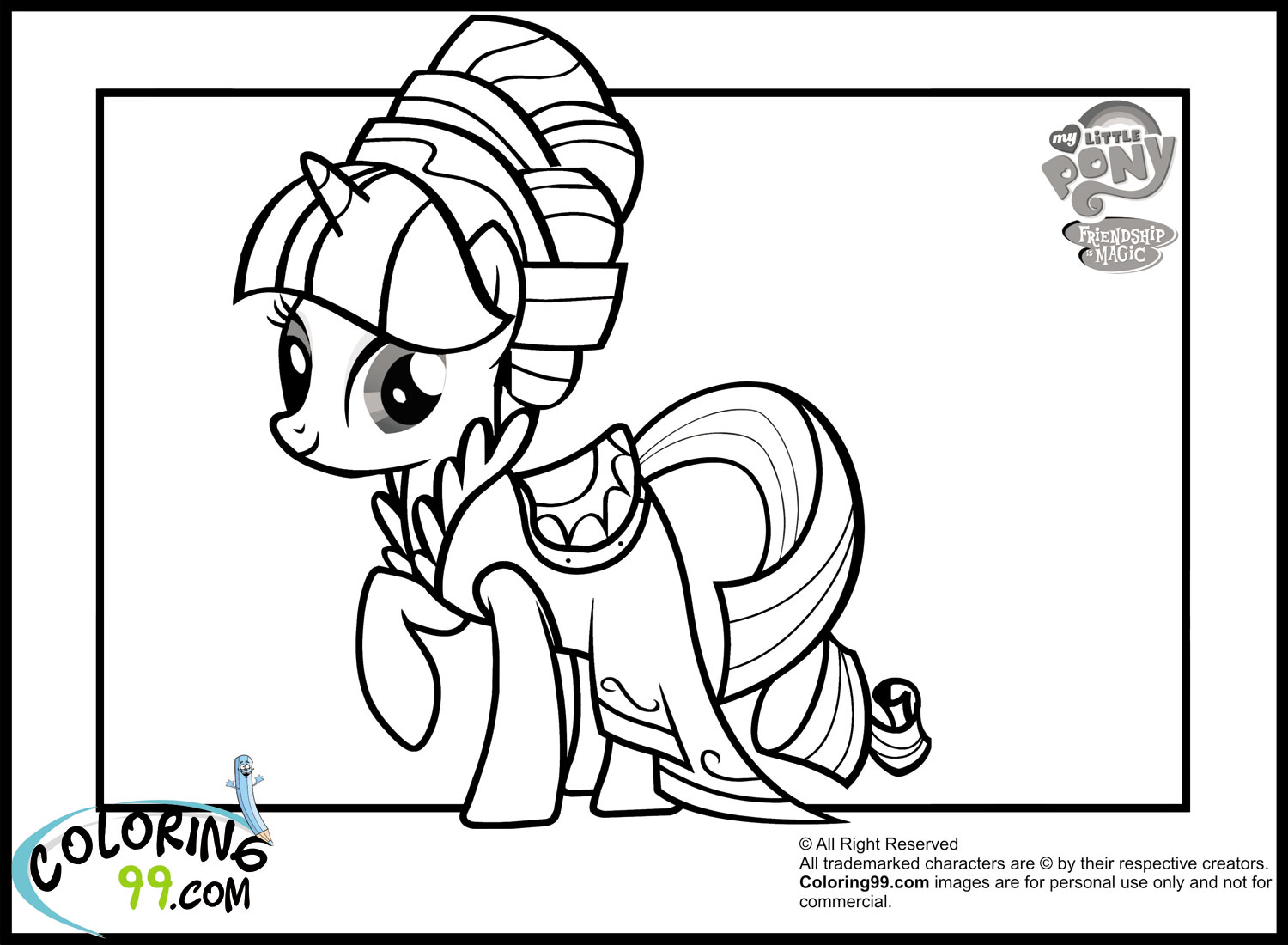 My Little Pony Rarity Coloring Pages | Minister Coloring