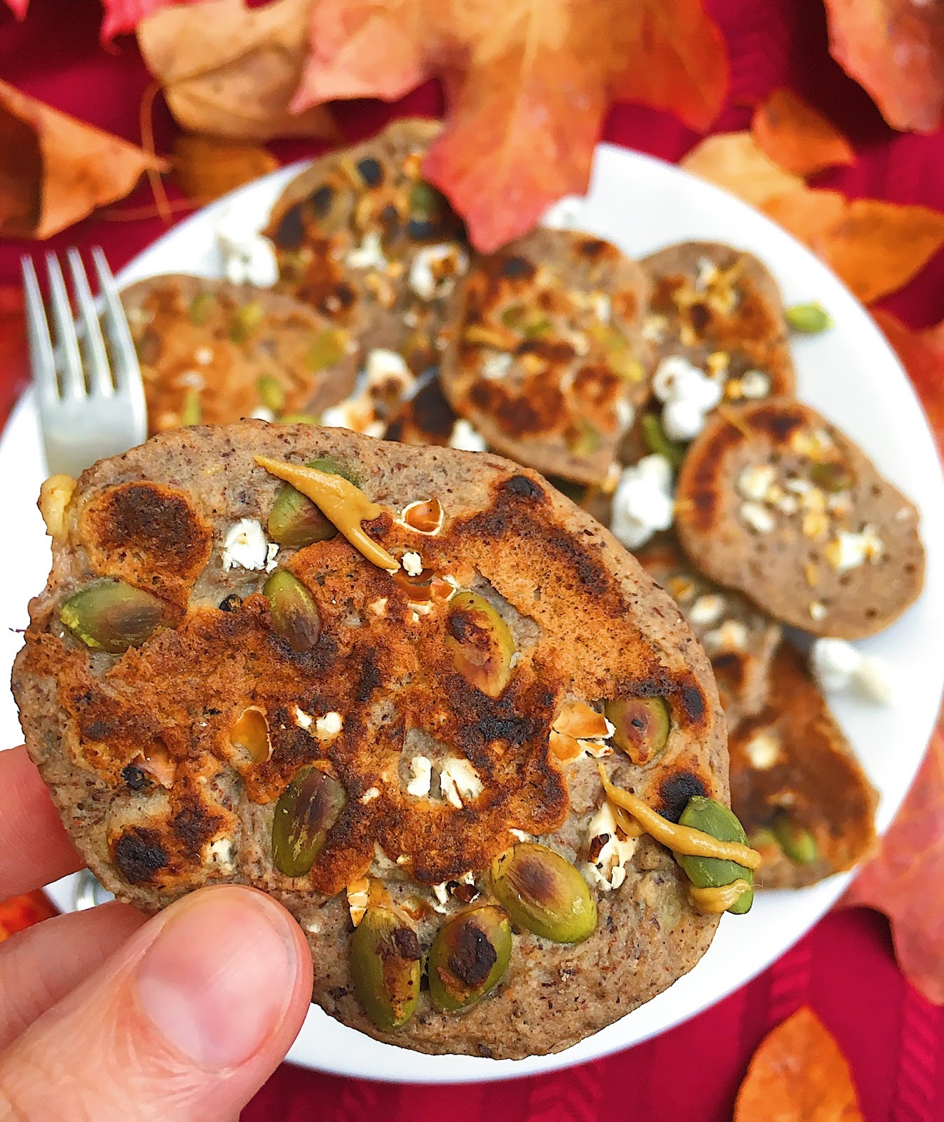 Popcorn Pumpkin Pancakes (Gluten Free, Vegan)