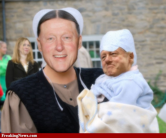 Funny Bill Clinton Photoshopped Picture with Baby Clinton in His Hand