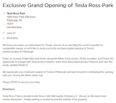 TeslaPittsburgh.com: Ross Park Mall Tesla Grand Opening