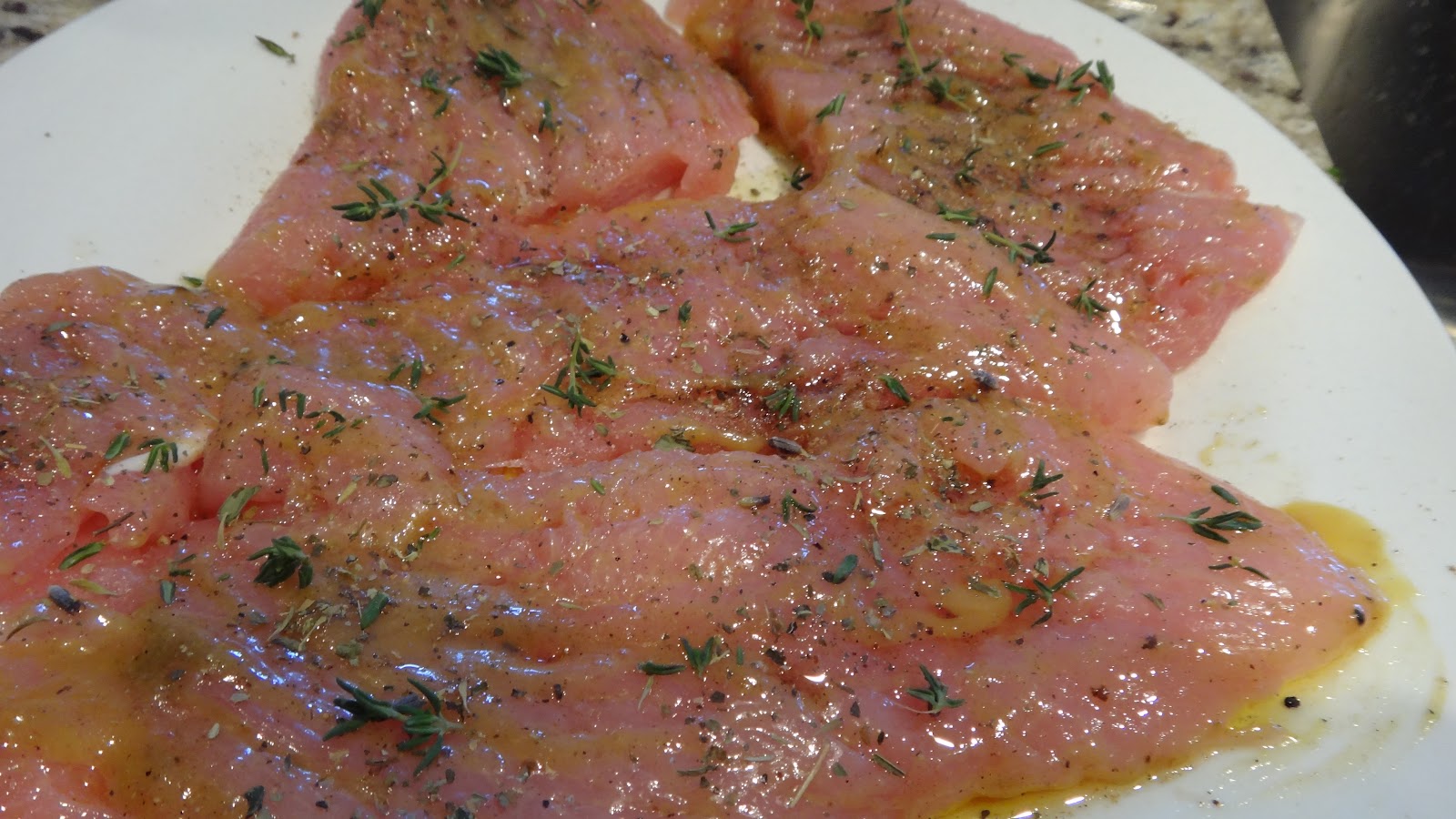 Turkey Steaks with white wine mushroom pan sauce