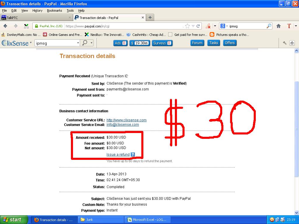 Earn money online - ClixSense 6th Payment Proof