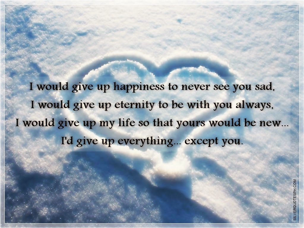 I'd Give Up Everything Expect You - SILVER QUOTES
