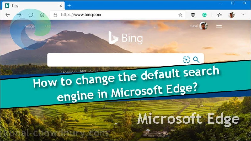 How to change default search engine in Microsoft Edge on Windows 10?