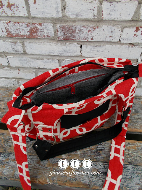 A Fun Red Concealed Carry Purse by GCC, ginascraftcorner.com