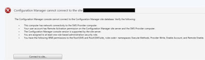 SCCM Console not connecting to the database 1