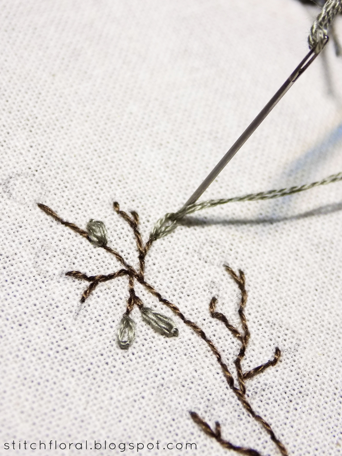 Cotton flower hand embroidery freebie and tutorial Stitch Floral