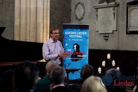 Robert Quinney lecturing at New College Chapel, Oxford Lieder Festival - photo Tom Herring