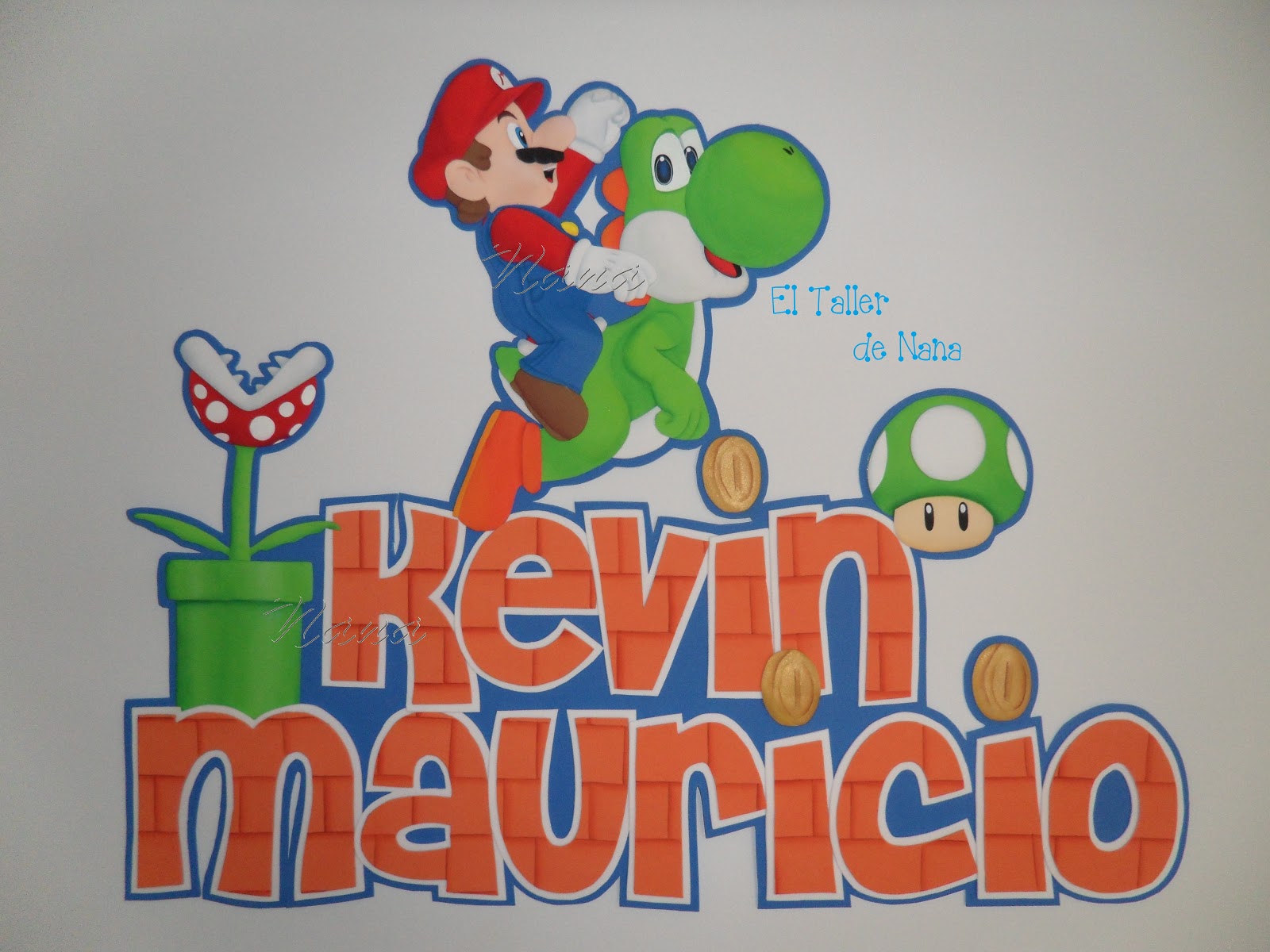 Nombre con Aplique de Mario Bros El Taller de Nana