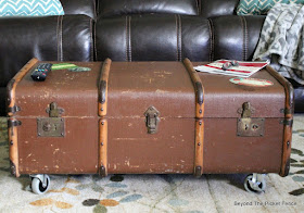 industrial vintage luggage coffee table with storage