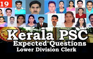 Kerala PSC - Expected/Model Questions for LD Clerk - 19