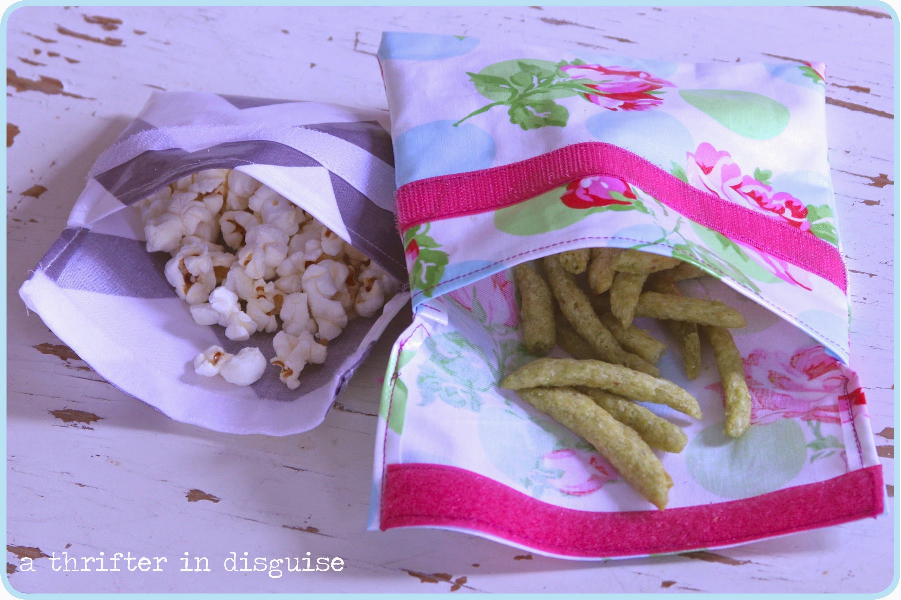 A Thrifter in Disguise DIY Reusable Snack Bags from Laminated Cotton
