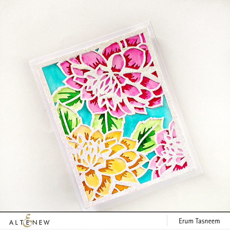 Altenew Layered Floral Cover Dies A and B. Card by @pr0digy0