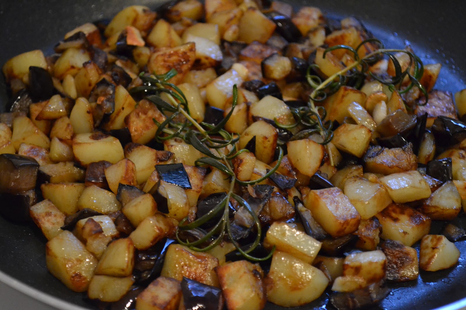Recette Aubergine / Pomme De Terre à La Poêle