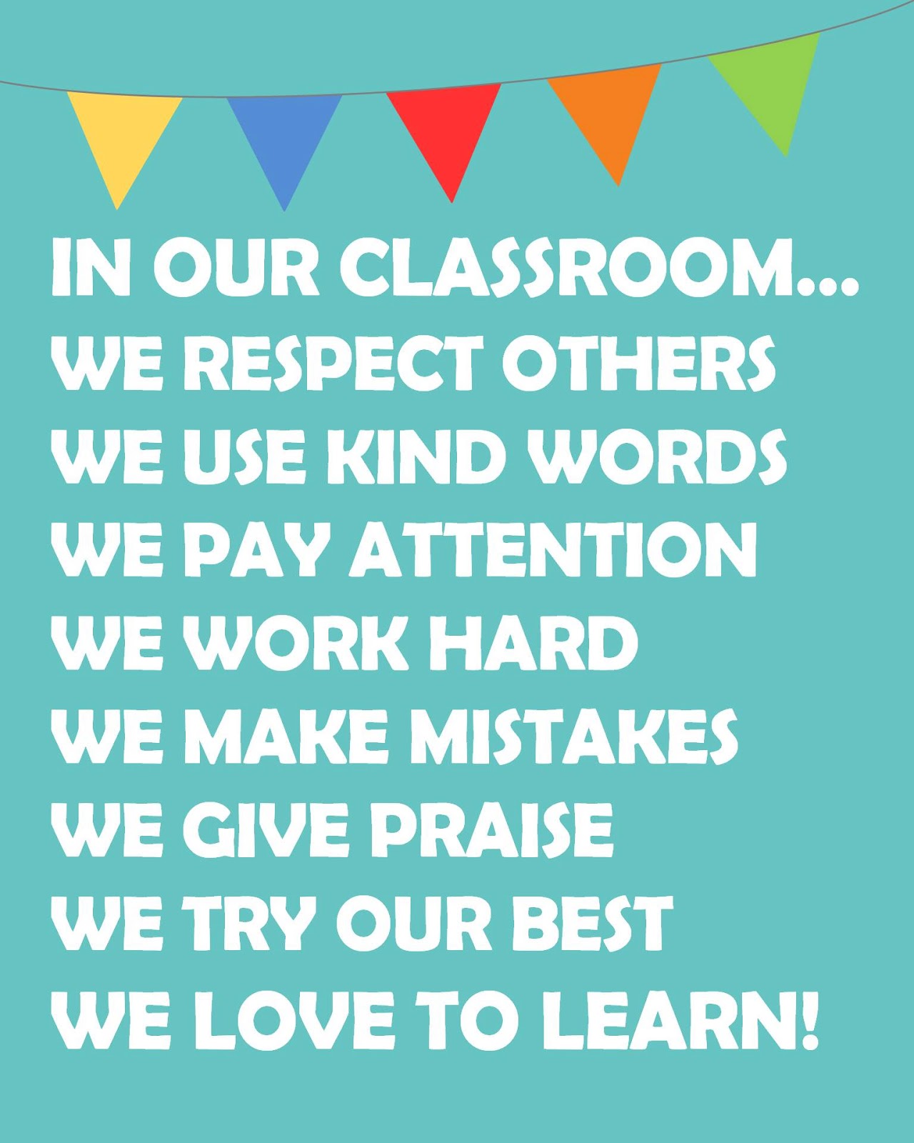 In Our Classroom We Do Poster Free Printable
