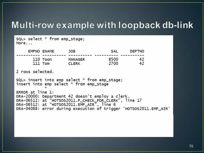Triggers Considered Harmful, Considered Harmful The mutating table