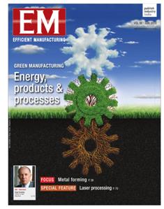 EM Efficient Manufacturing - June 2015 | CBR 96 dpi | Mensile | Professionisti | Tecnologia | Industria | Meccanica | Automazione
The monthly EM Efficient Manufacturing offers a threedimensional perspective on Technology, Market & Management aspects of Efficient Manufacturing, covering machine tools, cutting tools, automotive & other discrete manufacturing.
EM Efficient Manufacturing keeps its readers up-to-date with the latest industry developments and technological advances, helping them ensure efficient manufacturing practices leading to success not only on the shop-floor, but also in the market, so as to stand out with the required competitiveness and the right business approach in the rapidly evolving world of manufacturing.
EM Efficient Manufacturing comprehensive coverage spans both verticals and horizontals. From elaborate factory integration systems and CNC machines to the tiniest tools & inserts, EM Efficient Manufacturing is always at the forefront of technology, and serves to inform and educate its discerning audience of developments in various areas of manufacturing.