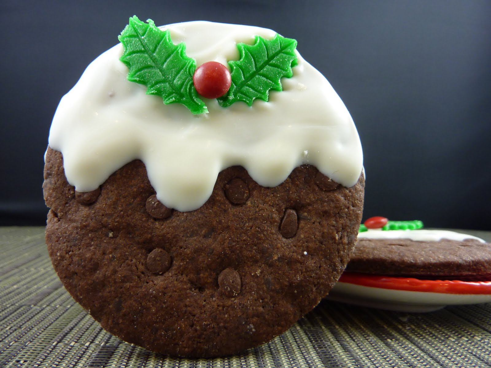 Cookies on Friday Christmas Pudding Cookies 12 Days of Cookies Day 12