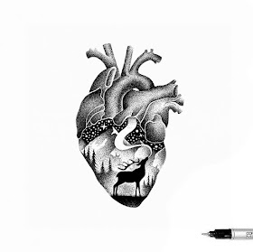 07-Wild-Heart-Thiago-Bianchini-Ink-Animal-Drawings-Within-a-Drawing-www-designstack-co