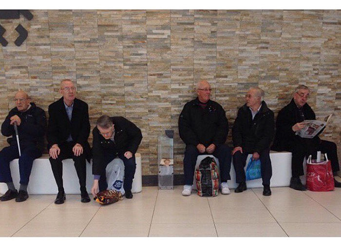 50 Hilarious Pictures Of 'Miserable Men' Waiting While Their Wives Were Shopping 50 Hilarious Pictures Of 'Miserable Men' Waiting While Their Wives Were Shopping