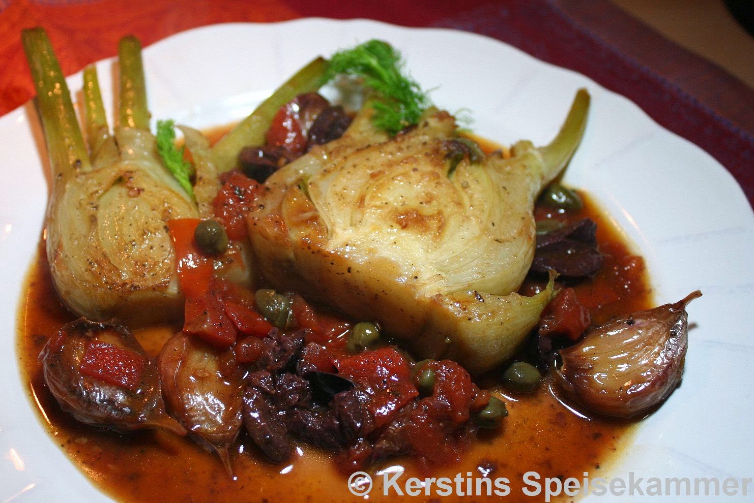 Kerstins Speisekammer: Fenchel mit Kapern und Oliven Kerstins Speisekammer: Fenchel mit Kapern und Oliven