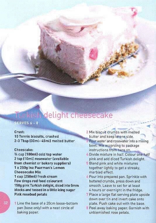 Recipes from around the world: Turkish Delight Cheesecake