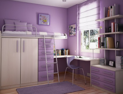 Cool Teen Purple Dorm Room Design Idea