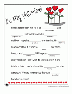 Having a Ball in 3rd Grade!: Valentine Mad Libs
