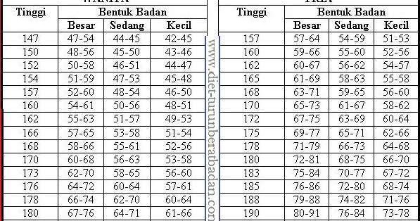 Daftar Tinggi Badan Dan Berat Badan Ideal Wanita - Daftar Ini