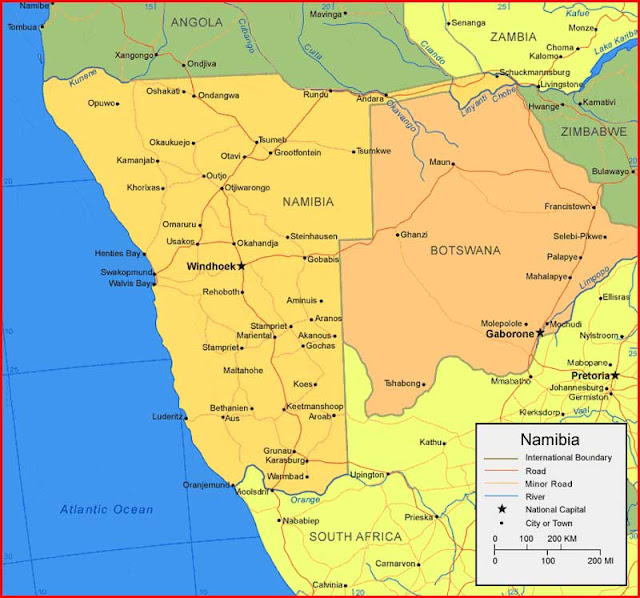 Gambar Peta Namibia