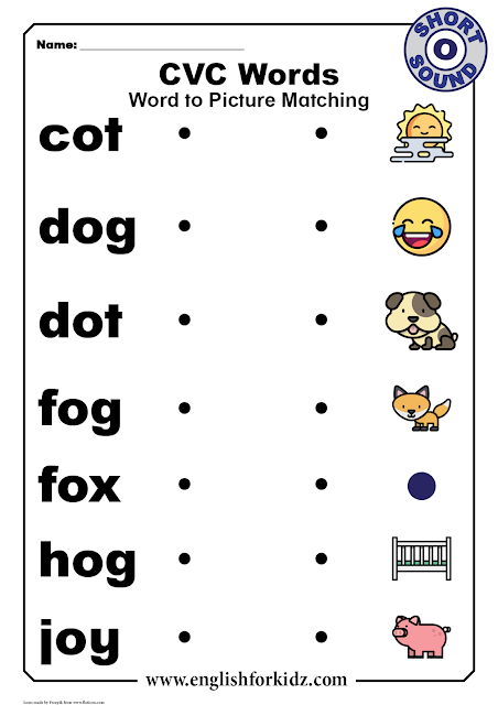 CVC Words Worksheets: Short O Sound