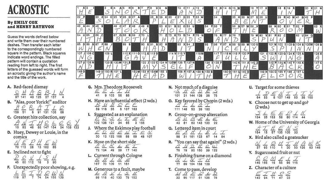 The New York Times Crossword in Gothic 12.04.11 — Pearls are a