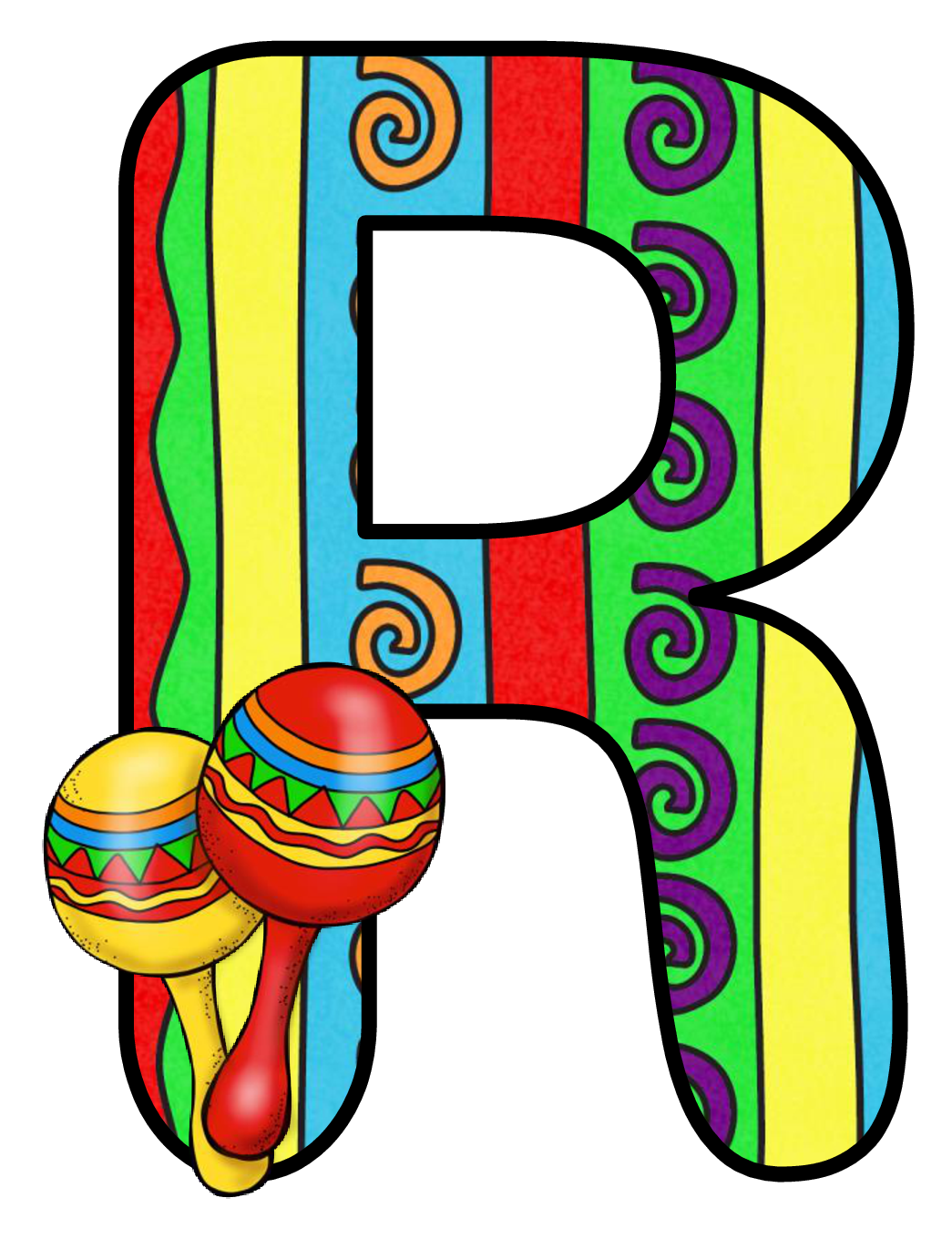 Abecedario con Maracas. Maracas Alphabet. Oh my Alfabetos!