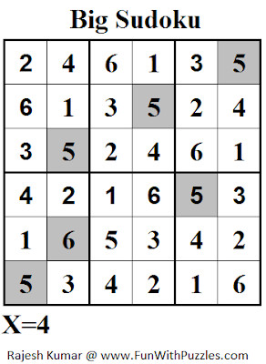 Big Sudoku (Mini Sudoku Series #52) Solution