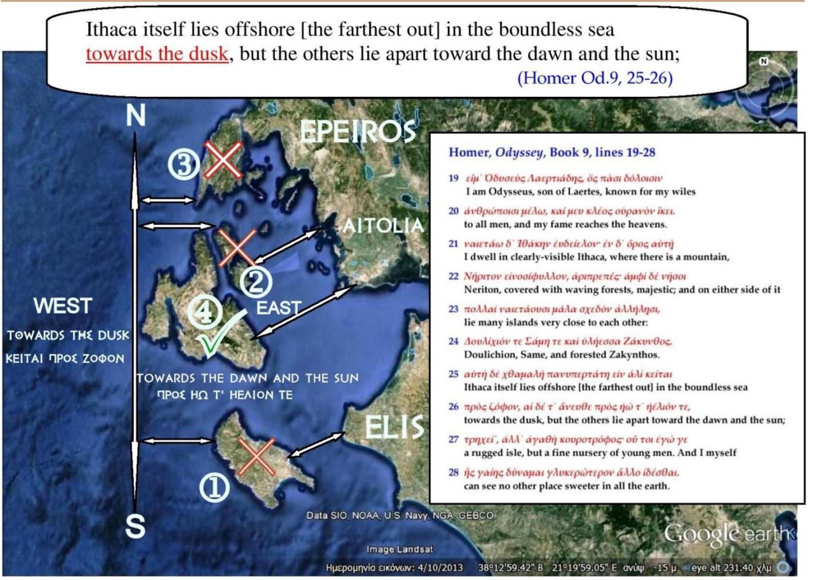Homer's Ithaca Searching for the exact location of "clearlyseen" Ithaca, the capital of