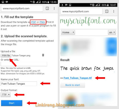 Upload template MyScriptFont Upload template MyScriptFont