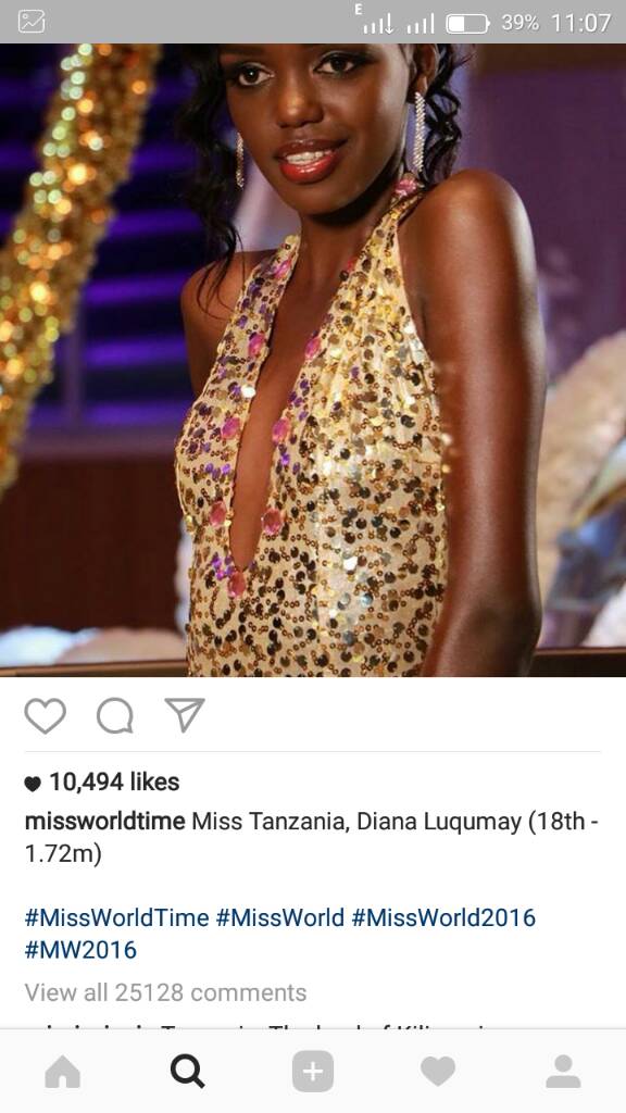 WABONGO Noma...Comments Zafuruka Kwenye Page ya Instagram ya Miss World Kwenye Picha ya Diana Luqumay