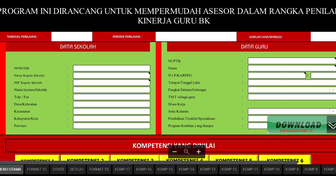 Aplikasi Format Penilaian Kinerja Guru (PKG) BK Berkas Aplikasi Format Penilaian Kinerja Guru (PKG) BK Berkas