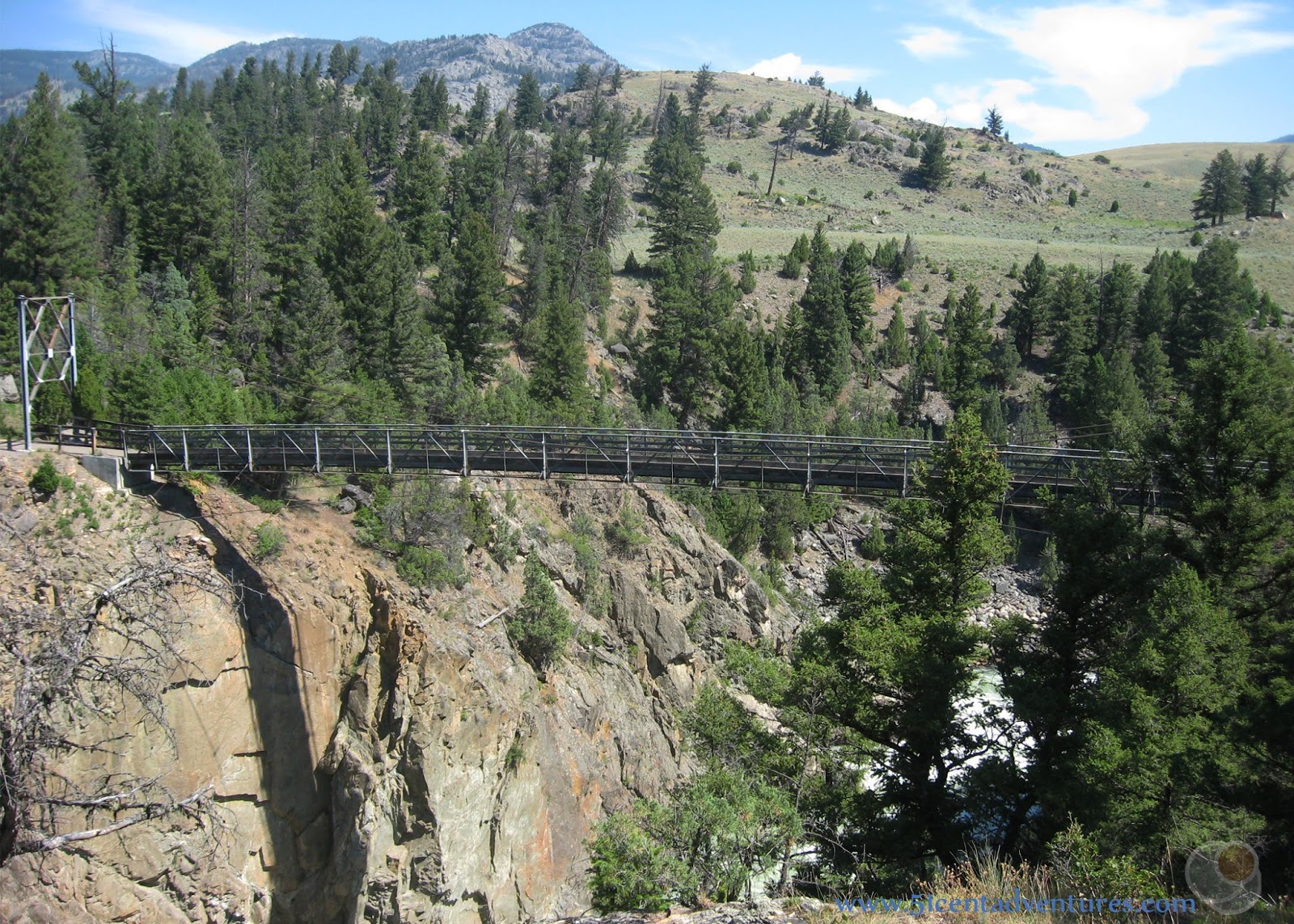 51 Cent Adventures Suspension Bridge on the Hellroaring Creek Trail