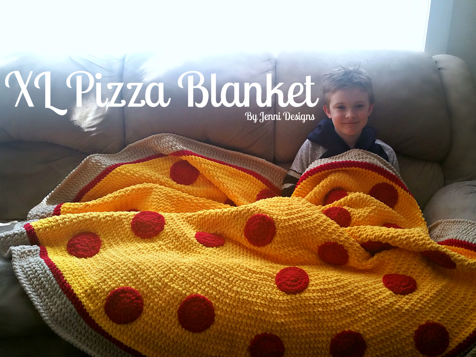 By Jenni Designs: Free Crochet Pattern: XL Pizza Blanket
