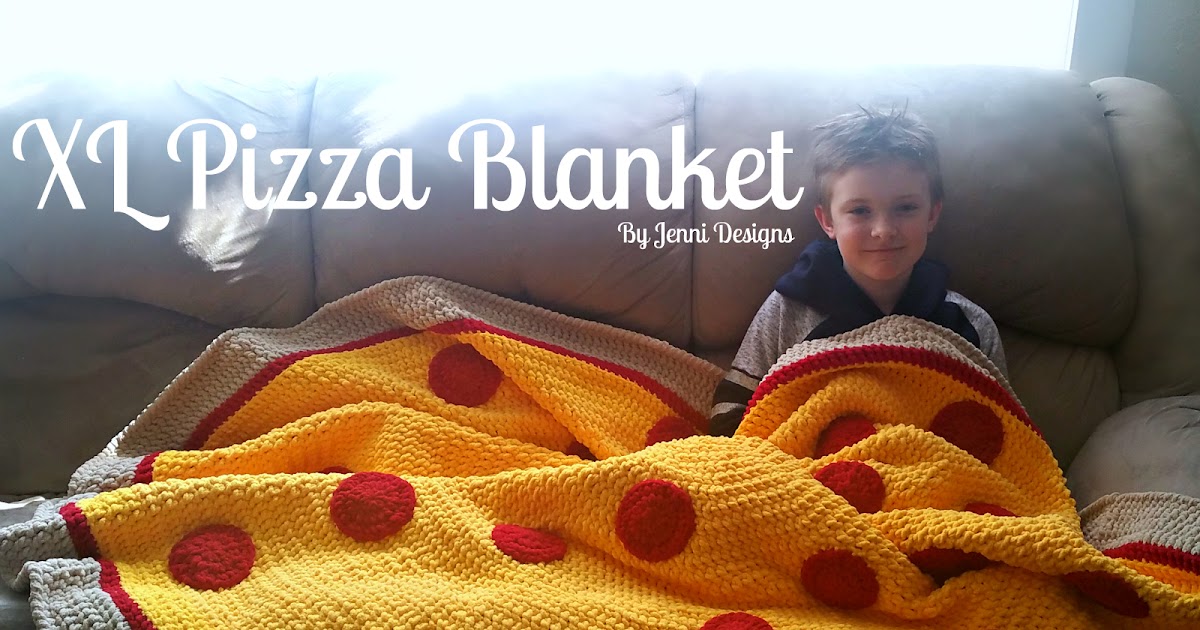By Jenni Designs Free Crochet Pattern XL Pizza Blanket